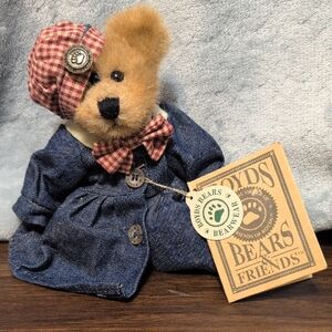 Boyds Bears "Eleanor" Denim and Plaid Teddy Bear